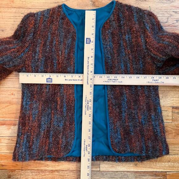 Brown and blue vintage 80s textured wool blazer‎ Medium - Picture 5 of 5